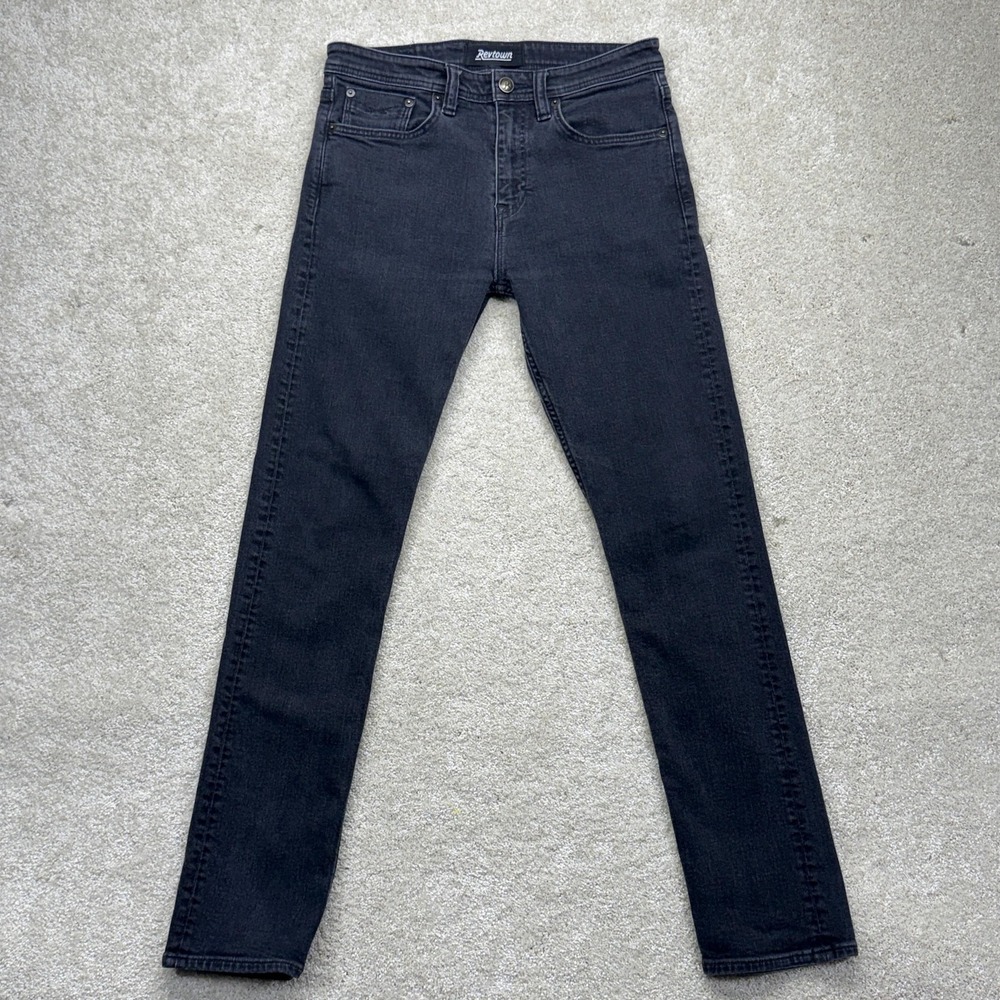 Revtown Taper Jeans Mens 30x32 Black Stretch Denim‎ Tapered Leg Casual Pants